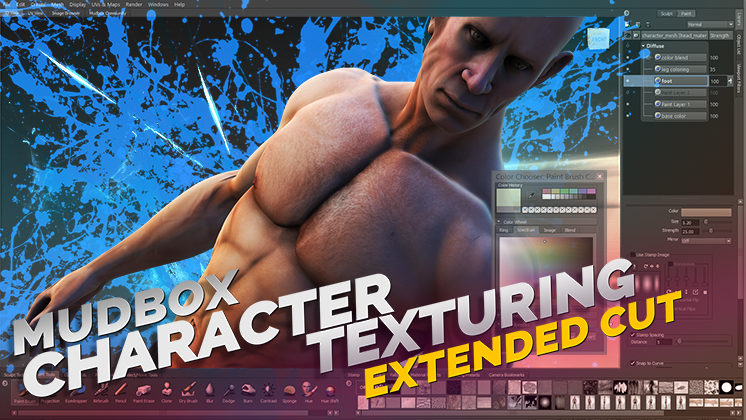 mudbox bodybuilder character texturing video download icon