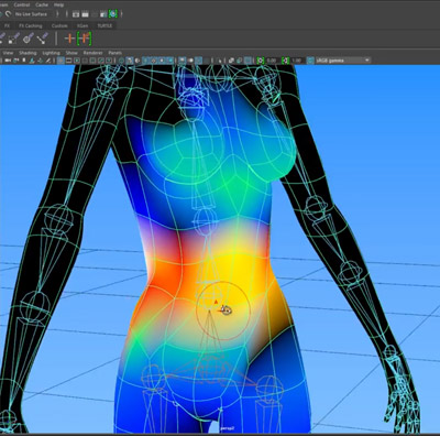 how to rig in maya paint skin weights screen